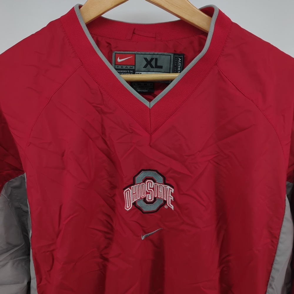 Vintage Ohio State Buckeyes Jacket XL‎ Nike Pullover Windbreaker Center Swoosh - Picture 2 of 15
